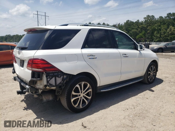 2017 Mercedes-Benz GLE 350 with VIN 4JGDA5JB8HA825720, listed as a Copart auction lot 57181155 with 51,127 mi miles and Salvage title. Bid and sale history available at DreamBid. Image 3.