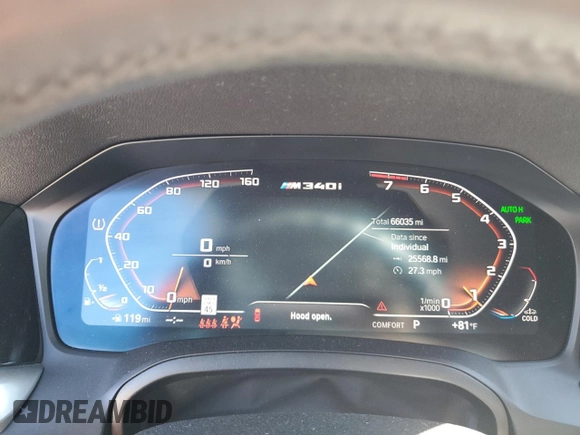 2020 BMW 3 Series M340i xDrive with VIN WBA5U9C09LA380266, listed as a Copart auction lot 75068154 with 66,035 mi miles and Salvage Title. Bid and sale history available at DreamBid. Image 9.