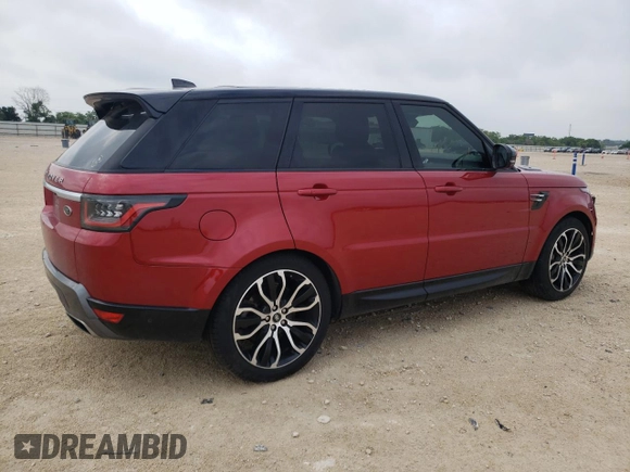 2018 Land Rover Range Rover Sport HSE with VIN SALWR2RV9JA199161, listed as a Copart auction lot 55486875 with 82,391 mi miles and Clean Title. Bid and sale history available at carsss.com. Image 3.