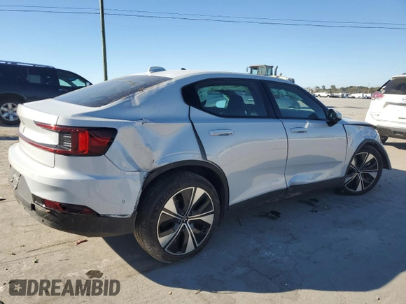2023 Polestar 2 with VIN YSMED3KA2PL111969, listed as a Copart auction lot 77092644 with 22,543 mi miles and Salvage Title. Bid and sale history available at carsss.com. Image 3.