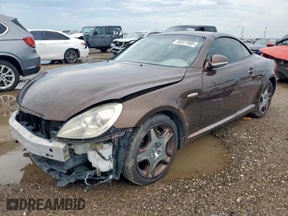 2006 Lexus SC 430 z VIN JTHFN48Y669001119, wystawiony jako Copart lot #58327505 z przebiegiem 76 854 mil mil oraz Szkoda całkowita • Salvage title. Historia ofert i sprzedaży dostępna na DreamBid. Obrazek 1.