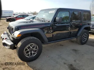 2024 Jeep Wrangler Rubicon z VIN 1C4PJXFG2RW275534, wystawiony jako Copart lot #48775095 z przebiegiem 705 mil mil oraz Szkoda całkowita • Salvage title. Historia ofert i sprzedaży dostępna na DreamBid. Obrazek 1.