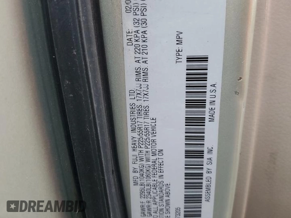 2005 Subaru Legacy Outback XT Limited with VIN 4S4BP67C254373205, listed as a Copart auction lot 58446965 with 114,300 mi miles and Clean title. Bid and sale history available at DreamBid. Image 12.