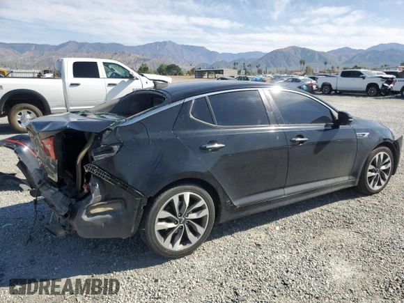 2015 Kia Optima SX Turbo with VIN 5XXGR4A6XFG454049, listed as a Copart auction lot 52217185 with 115,675 mi miles and Salvage Title. Bid and sale history available at carsss.com. Image 3.