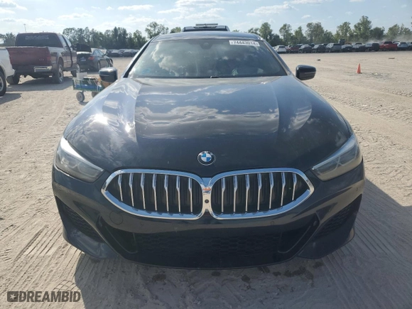2022 BMW 8 Series 840i with VIN WBAGV2C07NCH63534, listed as a Copart auction lot 74443014 with 12,838 mi miles and Non Repairable. Bid and sale history available at carsss.com. Image 5.