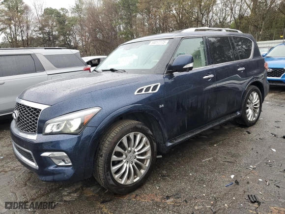 2015 Infiniti QX80 with VIN JN8AZ2NFXF9573788, listed as a Copart auction lot 50017775 with 229,202 mi miles and Salvage Title. Bid and sale history available at carsss.com. Image 1.