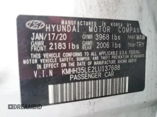 2020 Hyundai Elantra GT with VIN KMHH35LE2LU137688, listed as a Copart auction lot 75752044 with 76,200 mi miles and Salvage Title. Bid and sale history available at carsss.com. Image 12.
