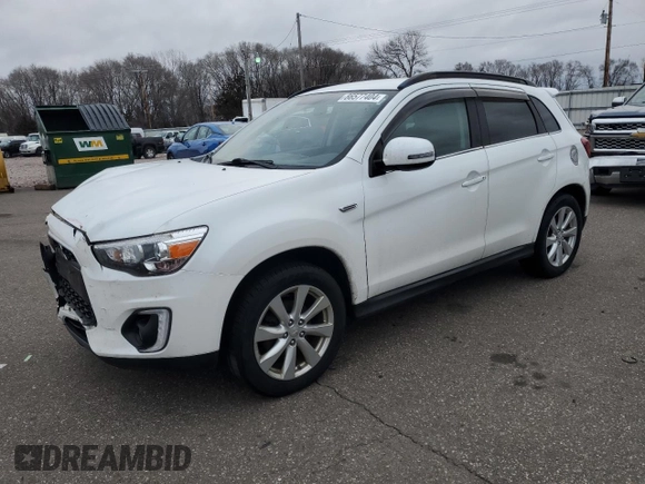 2015 Mitsubishi Outlander Sport 2.4 GT with VIN 4A4AR4AW3FE046558, listed as a Copart auction lot 86577404 with 139,311 mi miles and Salvage Title. Bid and sale history available at carsss.com. Image 1.