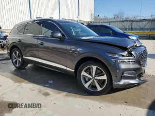 2023 Genesis GV80 with VIN KMUHCESC3PU107607, listed as a Copart auction lot 85735624 with 68,373 mi miles and Salvage Title. Bid and sale history available at DreamBid. Image 4.