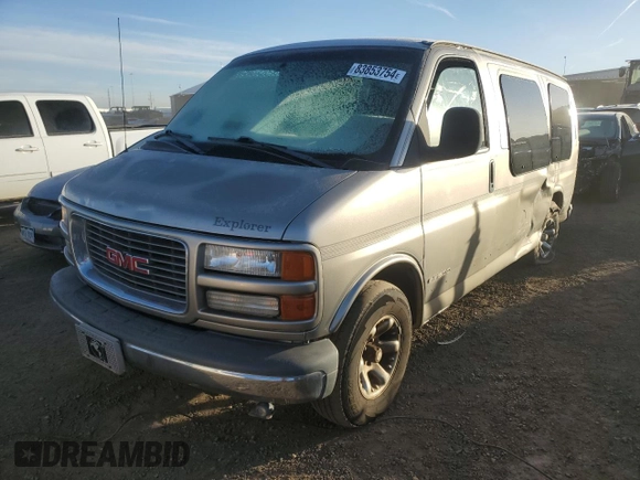 2001 GMC Savana Cargo Van YF7 Upfitter with VIN 1GDFG15R211193066, listed as a Copart auction lot 83853754 with 185,793 mi miles and Salvage Title. Bid and sale history available at carsss.com. Image 1.