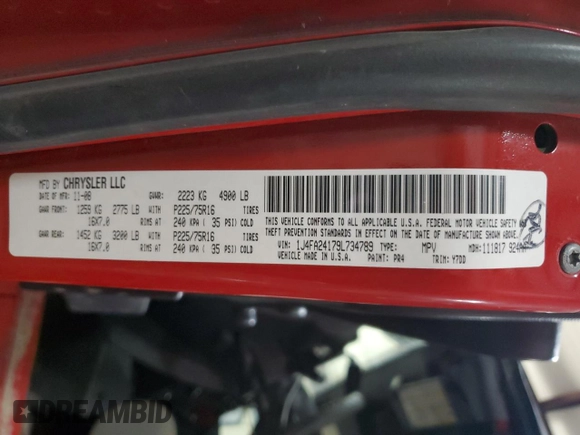 2009 Jeep Wrangler X с VIN 1J4FA24179L734789, выставлен на аукционе Copart как лот 54131245 с пробегом 98 239 миль миль и Списание • Salvage title. История ставок и продаж доступна на DreamBid. Изображение 13.