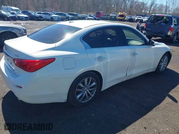 2014 Infiniti Q50 Sport with VIN JN1BV7AP7EM679296, listed as a IAAI auction lot 41834654 with 126,337 mi miles and . Bid and sale history available at DreamBid. Image 4.