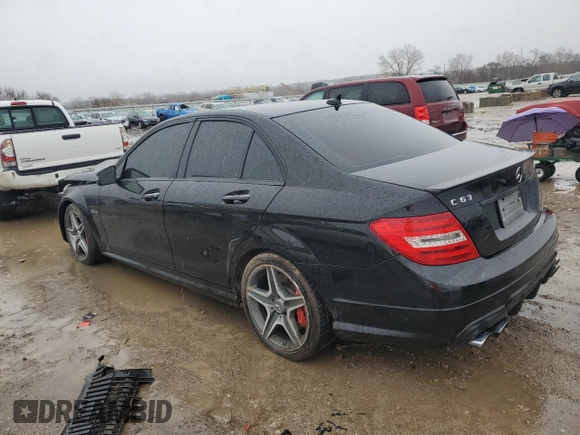 2012 Mercedes-Benz C 63 AMG with VIN WDDGF7HBXCA652494, listed as a Copart auction lot 47429705 with 133,161 mi miles and Salvage Title. Bid and sale history available at carsss.com. Image 2.