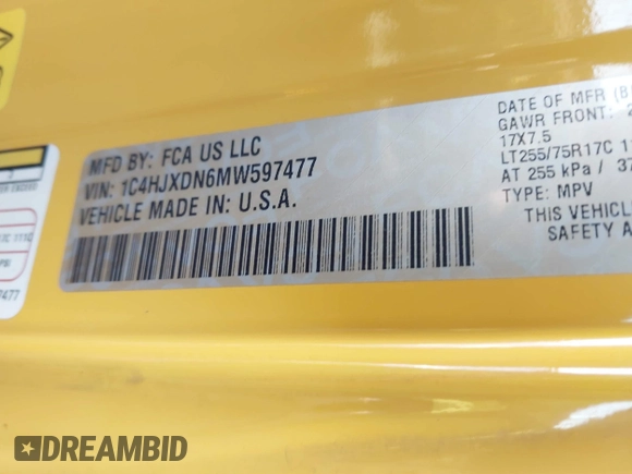 2021 Jeep Wrangler Unlimited Sport S z VIN 1C4HJXDN6MW597477, wystawiony jako IAAI lot #41089112 z przebiegiem 82 315 mil mil oraz . Historia ofert i sprzedaży dostępna na DreamBid. Obrazek 9.