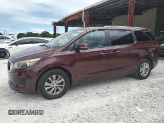 2016 Kia Sedona LX with VIN KNDMB5C1XG6128783, listed as a Copart auction lot 52823525 with 115,211 mi miles and Clean Title. Bid and sale history available at carsss.com. Image 1.