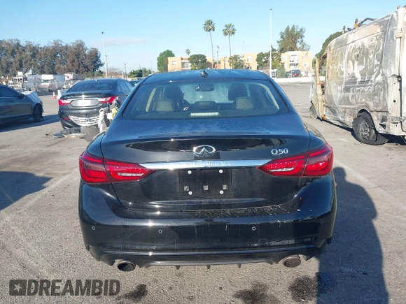 2023 Infiniti Q50 Luxe with VIN JN1EV7BP6PM513012, listed as a IAAI auction lot 41751813 with 7,064 mi miles and . Bid and sale history available at DreamBid. Image 16.