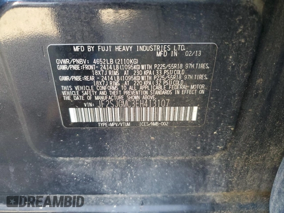 2014 Subaru Forester XT Touring with VIN JF2SJGMC3EH413107, listed as a Copart auction lot 47095145 with 183,639 mi miles and Non Repairable. Bid and sale history available at DreamBid. Image 12.