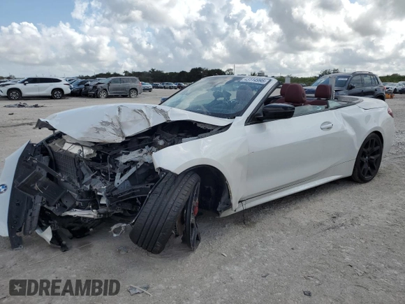 2025 BMW 4 Series 430i with VIN WBA33DB06SCS07578, listed as a Copart auction lot 43114995 with 5,169 mi miles and Salvage title. Bid and sale history available at DreamBid. Image 1.