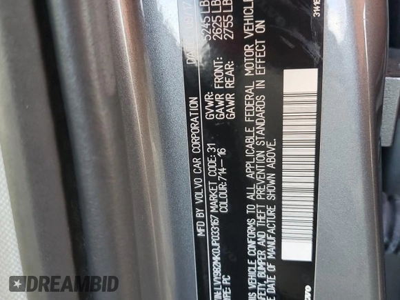 2018 Volvo S90 Momentum with VIN LVY982MK0JP033167, listed as a Copart auction lot 82034334 with 101,927 mi miles and Salvage Title. Bid and sale history available at carsss.com. Image 12.