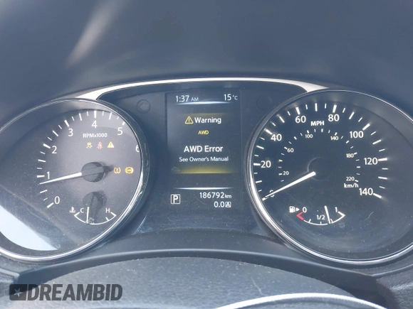2016 Nissan Rogue SL with VIN 5N1AT2MV4GC893887, listed as a IAAI auction lot 40992682 with 186,792 mi miles and . Bid and sale history available at DreamBid. Image 7.