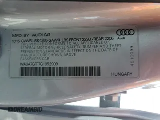 2016 Audi A3 1.8T Premium with VIN WAUA7GFF7G1052909, listed as a Copart auction lot 51735025 with 100,737 mi miles and Salvage Title. Bid and sale history available at carsss.com. Image 14.
