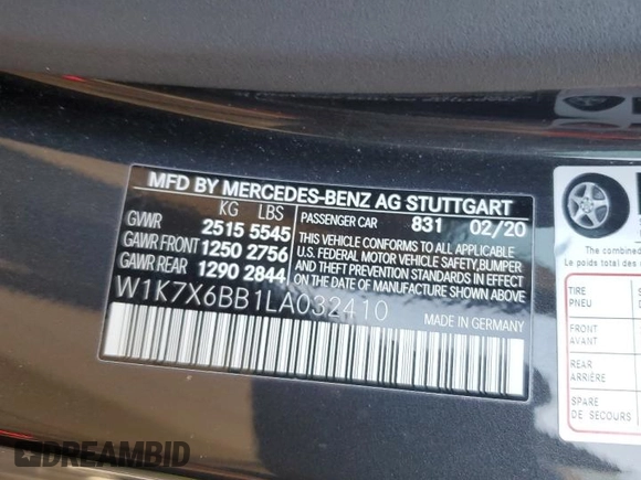 2020 Mercedes-Benz AMG GT 53 z VIN W1K7X6BB1LA032410, wystawiony jako Copart lot #84822884 z przebiegiem 33 314 mil mil oraz Szkoda całkowita • Salvage title. Historia ofert i sprzedaży dostępna na DreamBid. Obrazek 12.