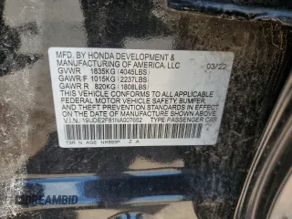 2022 Acura ILX Premium z VIN 19UDE2F81NA007652, wystawiony jako Copart lot #57767135 z przebiegiem 75 761 mil mil oraz Szkoda całkowita • Salvage title. Historia ofert i sprzedaży dostępna na DreamBid. Obrazek 12.