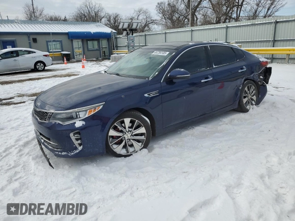 2016 Kia Optima SX Turbo with VIN 5XXGW4L2XGG041293, listed as a Copart auction lot 44734105 with 114,228 mi miles and Salvage Title. Bid and sale history available at carsss.com. Image 1.