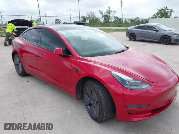 2023 Tesla Model 3 with VIN 5YJ3E1EA0PF455058, listed as a IAAI auction lot 42201618 with 31,147 mi miles and . Bid and sale history available at DreamBid. Image 1.