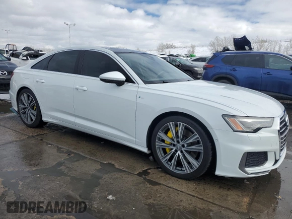 2019 Audi A6 Premium Plus with VIN WAUL2AF24KN024052, listed as a Copart auction lot 45996475 with 37,215 mi miles and Salvage Title. Bid and sale history available at carsss.com. Image 4.