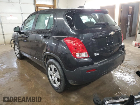 2015 Chevrolet Trax LS with VIN 3GNCJKSB8FL229999, listed as a Copart auction lot 45840835 with 109,423 mi miles and Salvage Title. Bid and sale history available at carsss.com. Image 2.