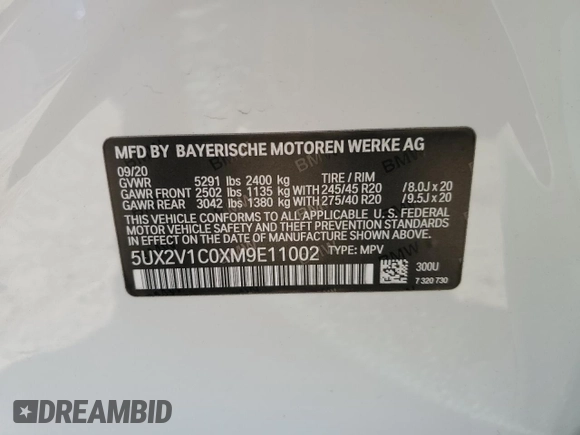 2021 BMW X4 xDrive30i with VIN 5UX2V1C0XM9E11002, listed as a Copart auction lot 67348653 with 27,805 mi miles. Bid and sale history available at carsss.com. Image 14.
