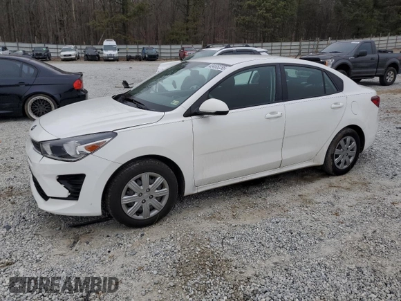 2021 Kia Rio LX with VIN 3KPA24AD3ME392203, listed as a Copart auction lot 43465235 with 33,959 mi miles and Salvage Title. Bid and sale history available at carsss.com. Image 1.