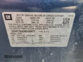 2017 GMC Terrain SLE with VIN 2GKFLTEK3H6208877, listed as a Copart auction lot 71092574 with 97,399 mi miles and Salvage Title. Bid and sale history available at carsss.com. Image 15.