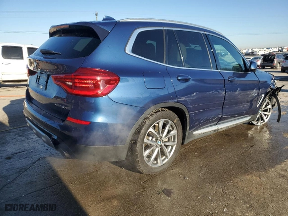 2018 BMW X3 xDrive30i with VIN 5UXTR9C53JLD70052, listed as a Copart auction lot 48244535 with 57,928 mi miles and Salvage Title. Bid and sale history available at carsss.com. Image 3.