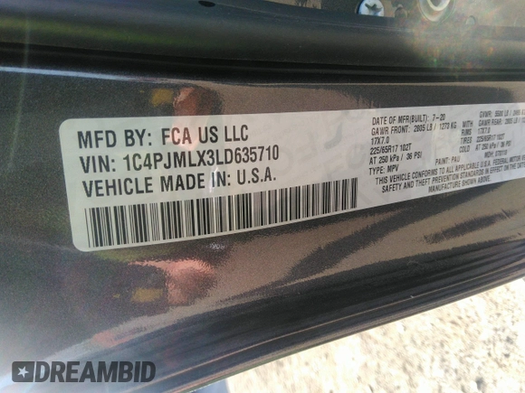 2020 Jeep Cherokee Altitude with VIN 1C4PJMLX3LD635710, listed as a IAAI auction lot 42105751 with 41,957 mi miles and . Bid and sale history available at DreamBid. Image 9.