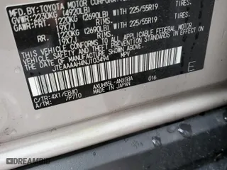 2022 Toyota Venza LE with VIN JTEAAAAH4NJ103494, listed as a Copart auction lot 48711773 with 10,202 mi miles. Bid and sale history available at carsss.com. Image 13.
