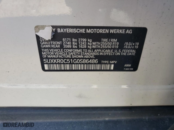 2016 BMW X5 xDrive35i with VIN 5UXKR0C51G0S86486, listed as a Copart auction lot 47107945 with 92,255 mi miles and Clean Title. Bid and sale history available at carsss.com. Image 13.
