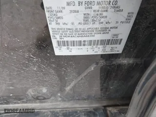 2010 Ford Edge Sport with VIN 2FMDK4AC4ABA68356, listed as a IAAI auction lot 41858070 with 200,664 mi miles. Bid and sale history available at carsss.com. Image 9.