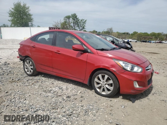 2012 Hyundai Accent GLS with VIN KMHCU4AE5CU180992, listed as a Copart auction lot 53336145 with 126,142 mi miles and Salvage Title. Bid and sale history available at carsss.com. Image 4.