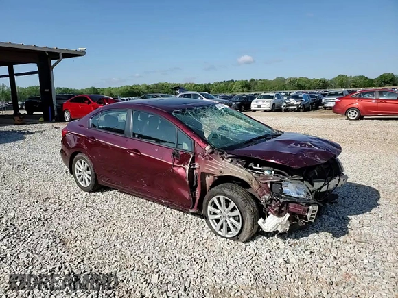 2012 Honda Civic EX with VIN 2HGFB2F81CH572435, listed as a Copart auction lot 52199805 with Not Provided miles and Salvage Title. Bid and sale history available at DreamBid. Image 11.