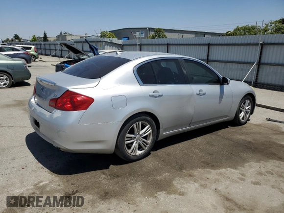 2013 Infiniti G37 Journey with VIN JN1CV6AP8DM722931, listed as a Copart auction lot 57911775 with 104,910 mi miles and Salvage title. Bid and sale history available at DreamBid. Image 3.