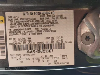 2016 Ford Fusion SE with VIN 3FA6P0HD0GR213477, listed as a IAAI auction lot 41675586 with 108,567 mi miles. Bid and sale history available at carsss.com. Image 9.