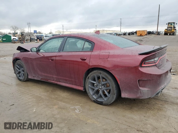 2023 Dodge Charger R/T with VIN 2C3CDXCT8PH655985, listed as a Copart auction lot 44718585 with 21,790 mi miles and Salvage Title. Bid and sale history available at carsss.com. Image 2.