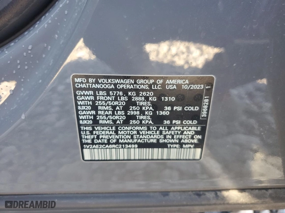 2024 Volkswagen Atlas Cross Sport 2.0T SEL R-Line with VIN 1V2AE2CA6RC213499, listed as a Copart auction lot 84230384 with 15,665 mi miles and Salvage Title. Bid and sale history available at carsss.com. Image 14.