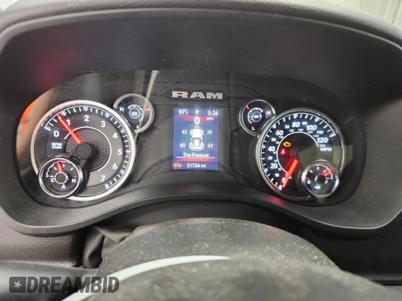 2023 Ram 1500 Big Horn with VIN 1C6RREFT3PN600320, listed as a Copart auction lot 60050845 with 51,734 mi miles and Non repairable. Bid and sale history available at DreamBid. Image 9.