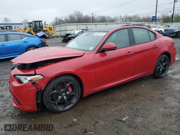 2019 Alfa Romeo Giulia Ti Sport with VIN ZARFANBN5K7608769, listed as a Copart auction lot 48581974 with 0 mi miles and Salvage Title. Bid and sale history available at carsss.com. Image 1.