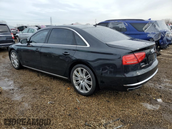 2014 Audi A8 4.0T with VIN WAUR2AFD1EN003630, listed as a Copart auction lot 46366935 with 101,747 mi miles and Salvage Title. Bid and sale history available at DreamBid. Image 2.