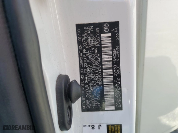 2010 Toyota Prius II with VIN JTDKN3DU7A1144181, listed as a Copart auction lot 49647905 with 313,596 mi miles and Salvage Title. Bid and sale history available at carsss.com. Image 14.