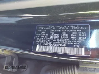 2020 Hyundai Kona SEL Plus with VIN KM8K62AA1LU550570, listed as a IAAI auction lot 41381405 with 59,510 mi miles. Bid and sale history available at carsss.com. Image 9.